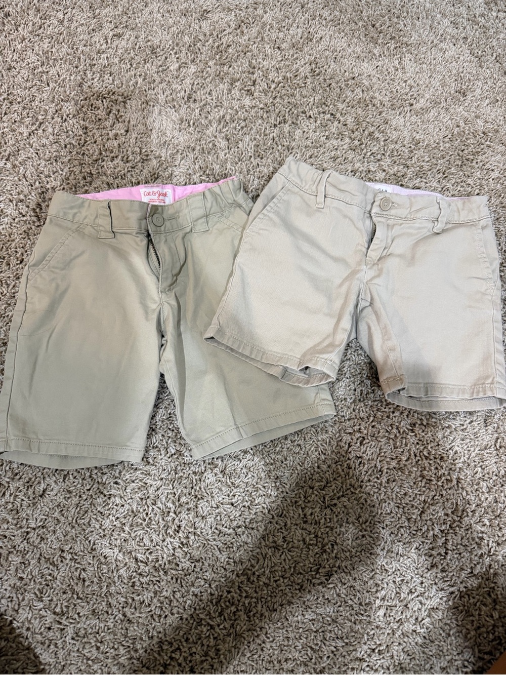 Cat & Jack Girls' Khaki Shorts - Light Tan and Beige